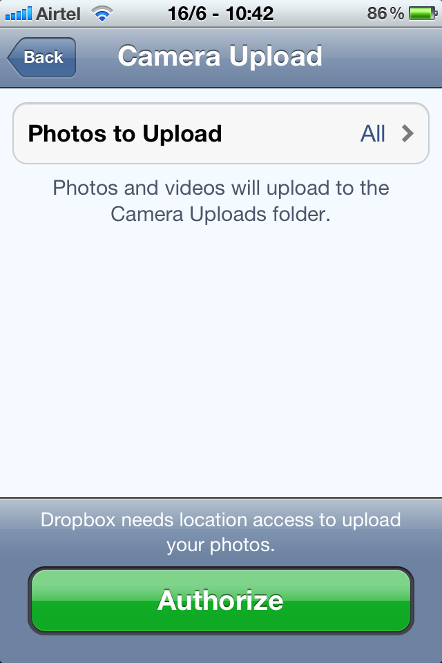 DropBox for ios