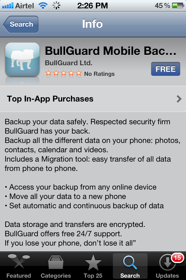 BullGuard Mobile Backup 12