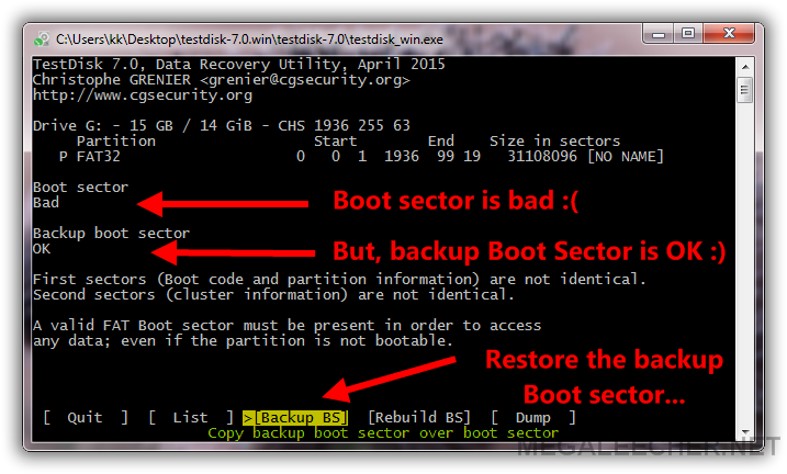 Recover FAT32 Boot Sector