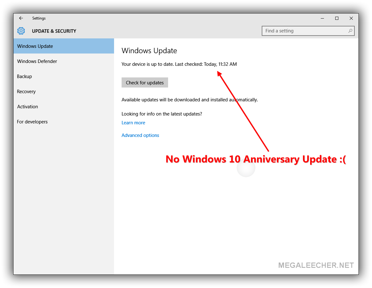 Manual Update To Windows 10 Anniversay Edition