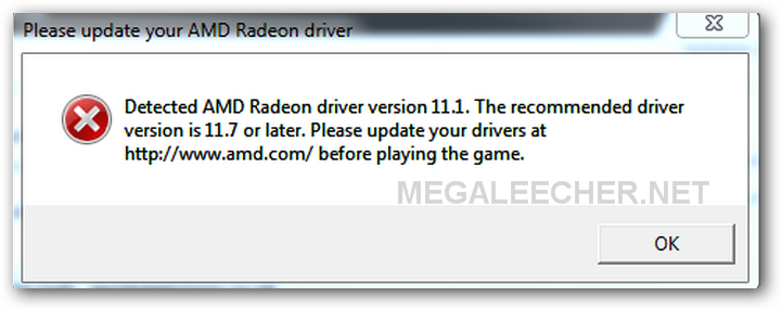 Detected amd radeon driver version 11.7