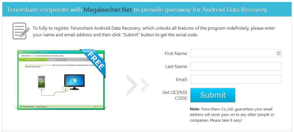 Tenorshare Android Data Recovery Free Full Version Key