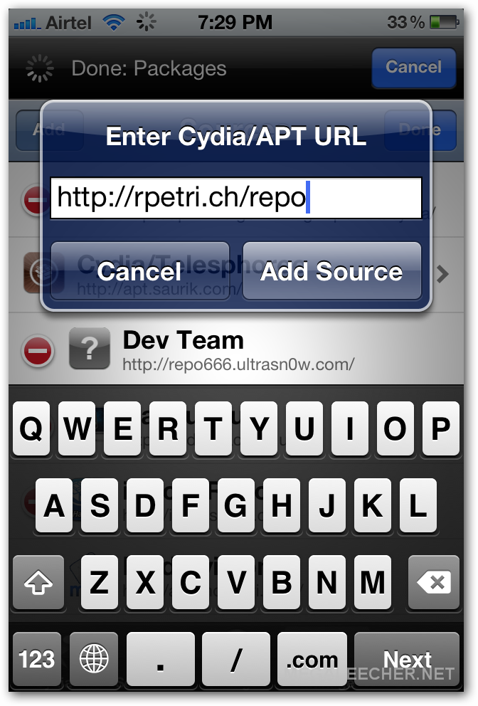 Add repo to cydia