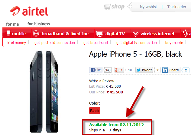 Apple iPhone 5 Airtel