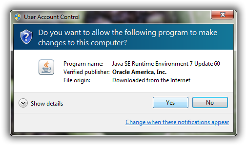 Java 7 SE Update 60 Installer
