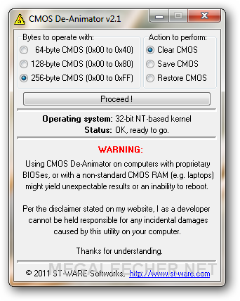 CMOS password reset