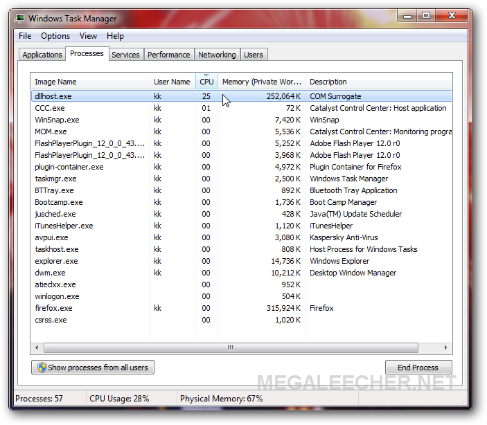 dllhost.exe causing high cpu and RAM usage