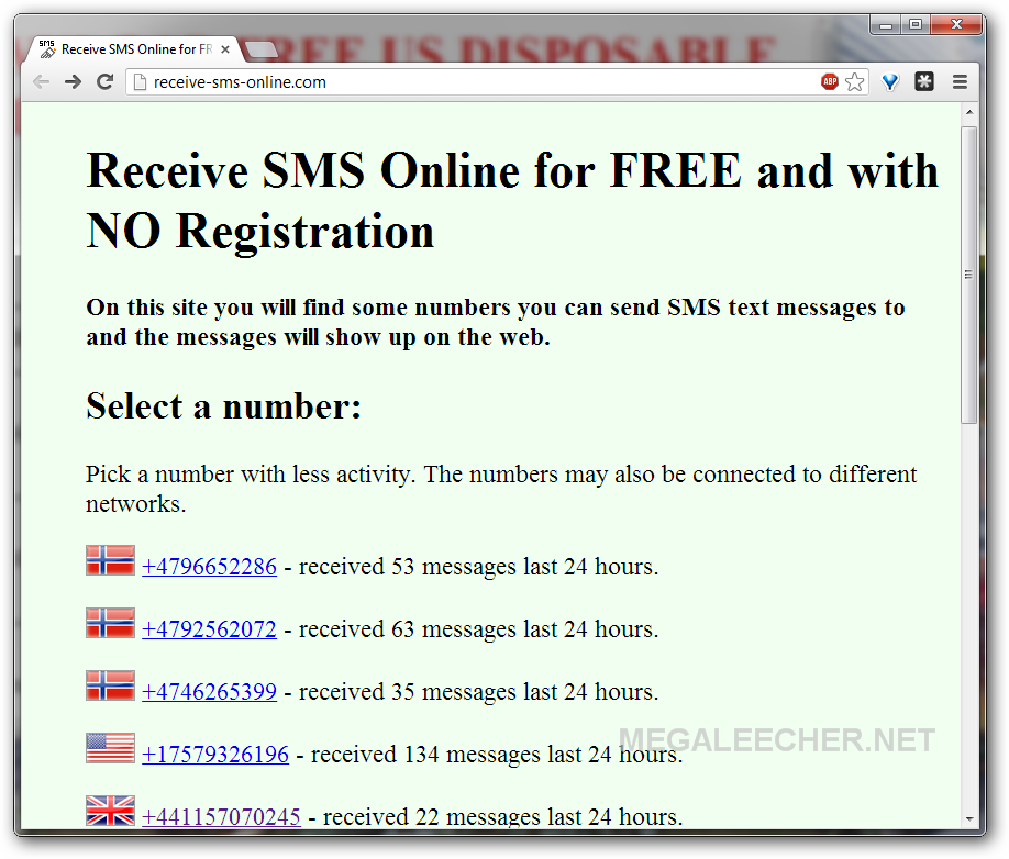 Free incoming sms