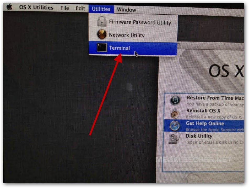 Terminal from Mac Recovery