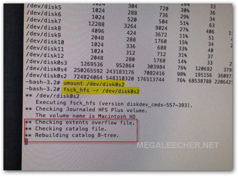 Using fsck_hfs