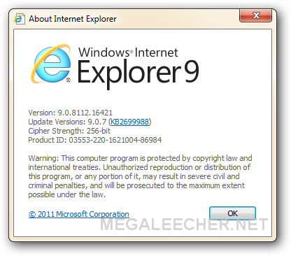 IE 9 Update