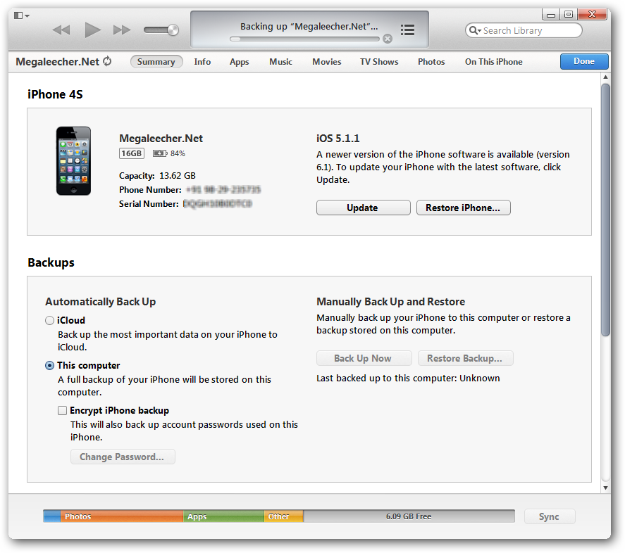 iOS 6.1 Restore process