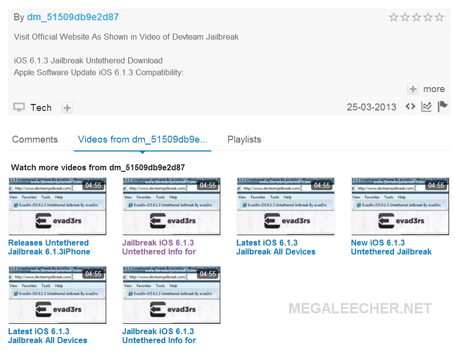 Videos explaining iOS 6.1.3 jailbreak