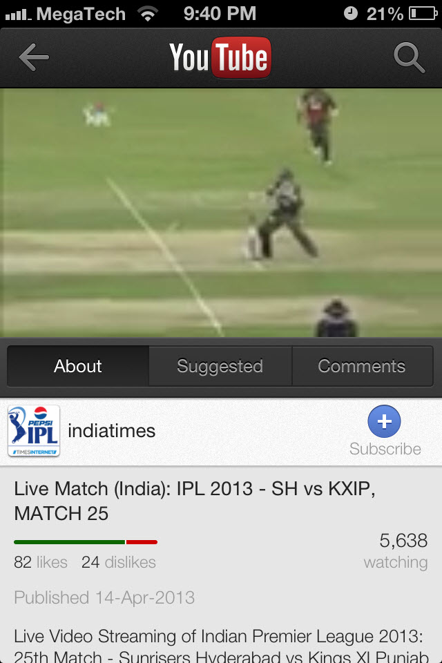 IPL 2013 Live Streaming For Mobile