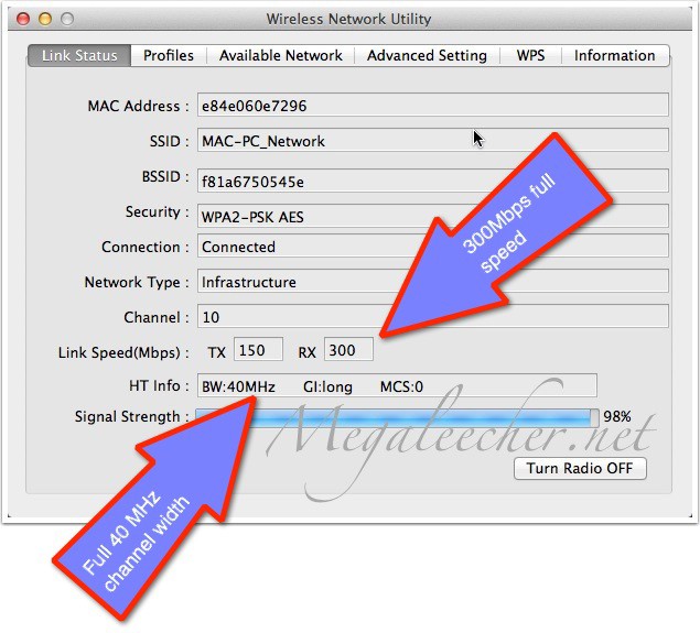 40Mhz wide channel on Apple Mac