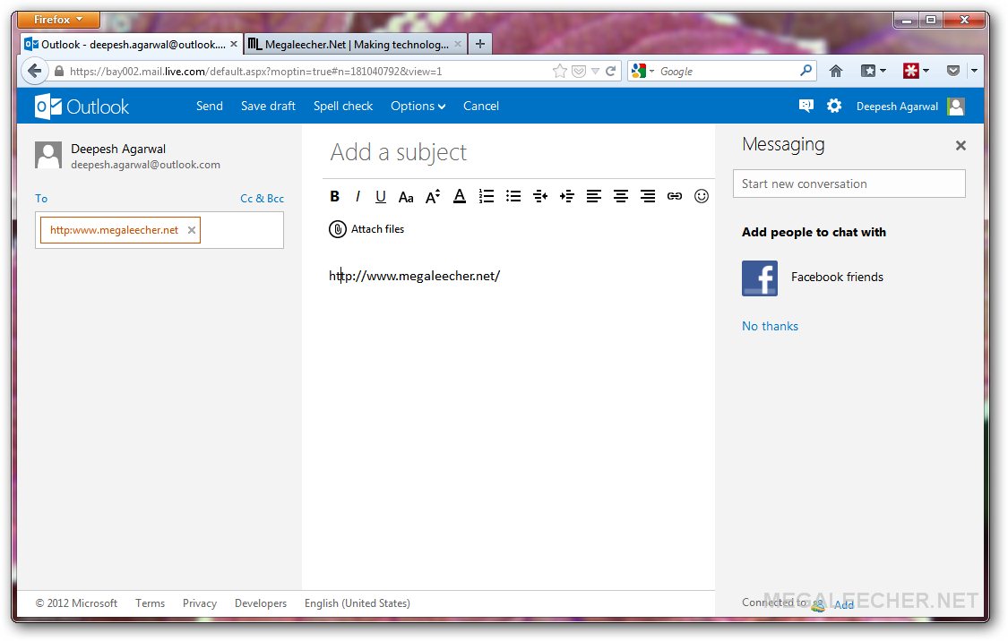 Outlook email grab