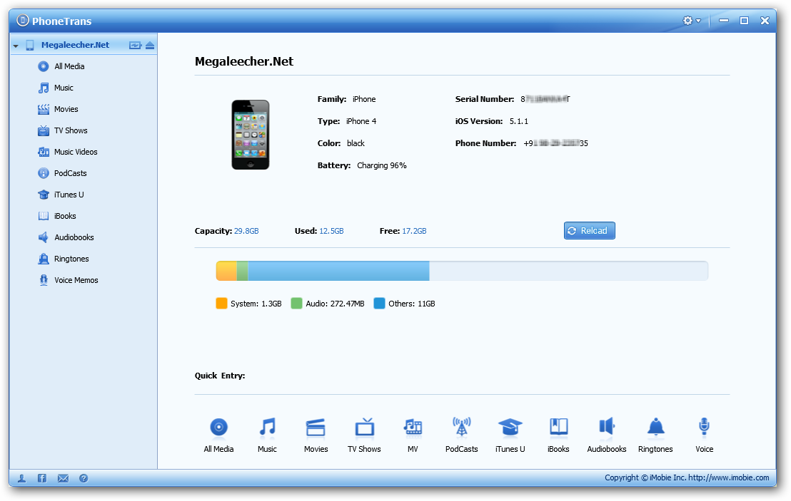 PhoneTrans Main Interface