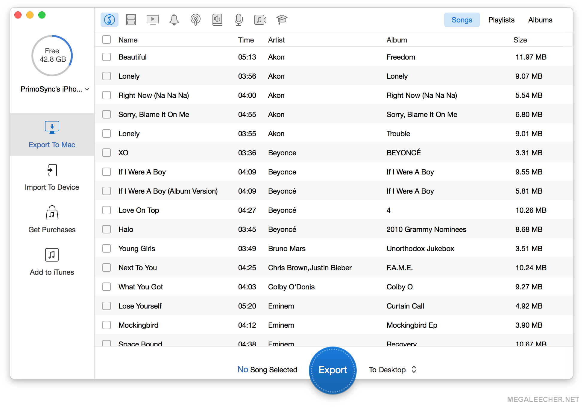 Primosync Import/Export Feature