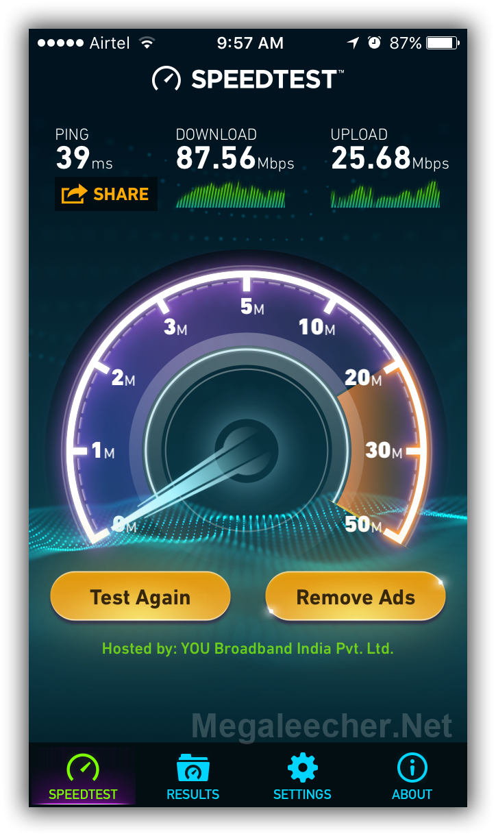 Reliance Jio 4G WiFi Access Point Speedtest.Net