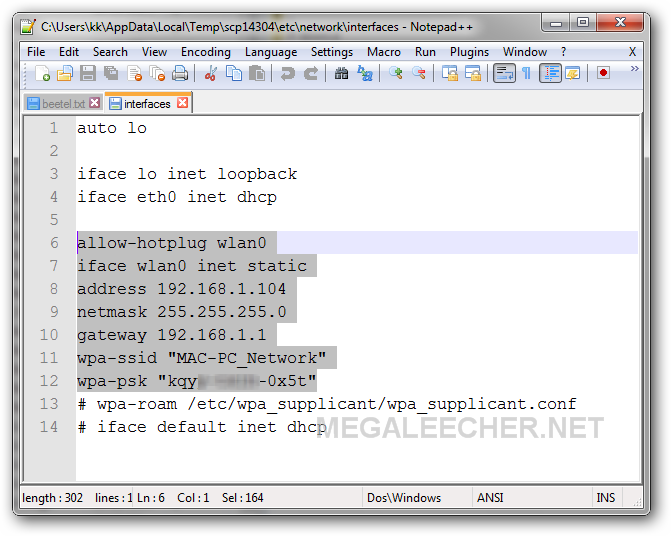 Interfaces file setup for static IP