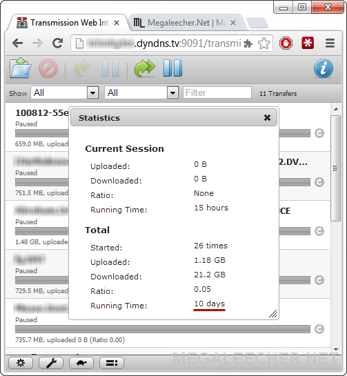 Transmission torrent cleint web-interface from Raspberry Pi