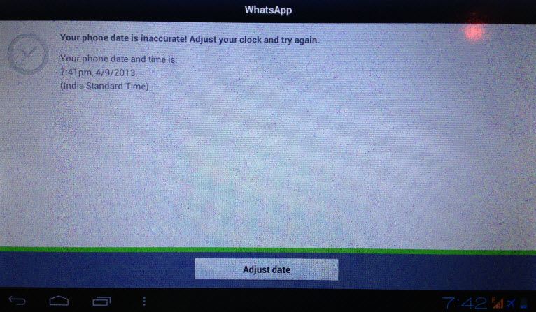 Whats App Date Error