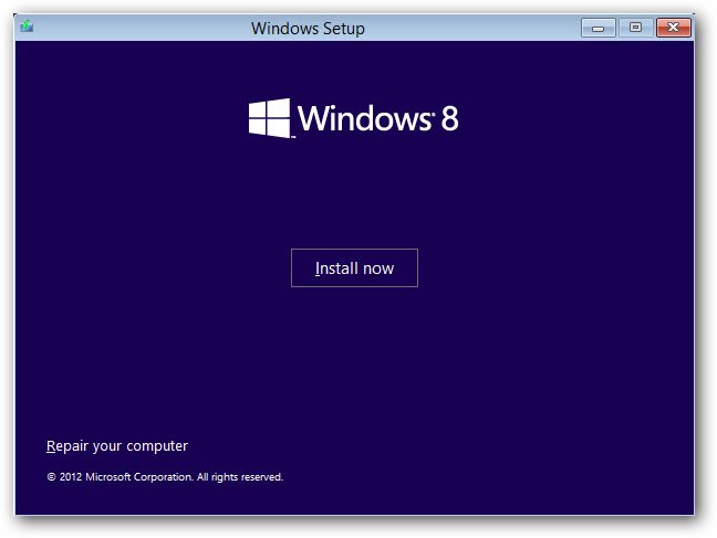 Windows 8 Setup