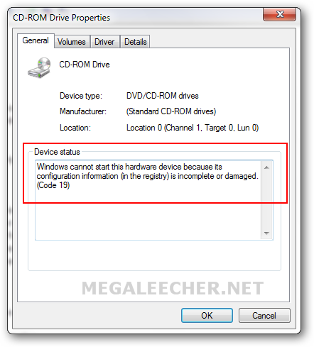 Windows Device Registry Damaged Error Code 19