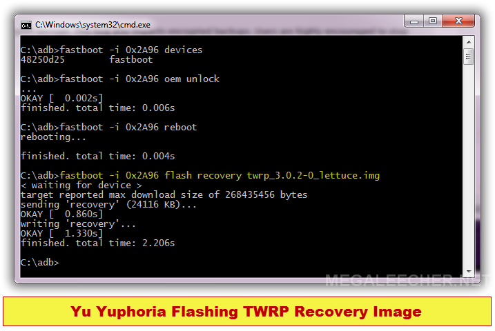 Flashing recovery image