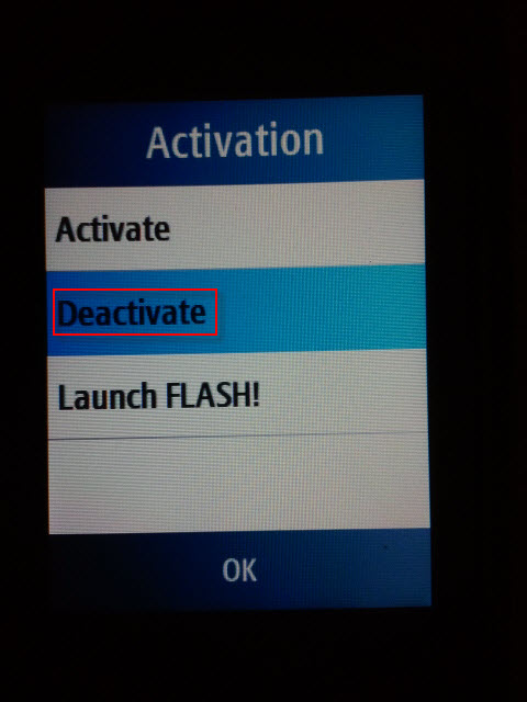 Vodafone Flash Deactivation Option