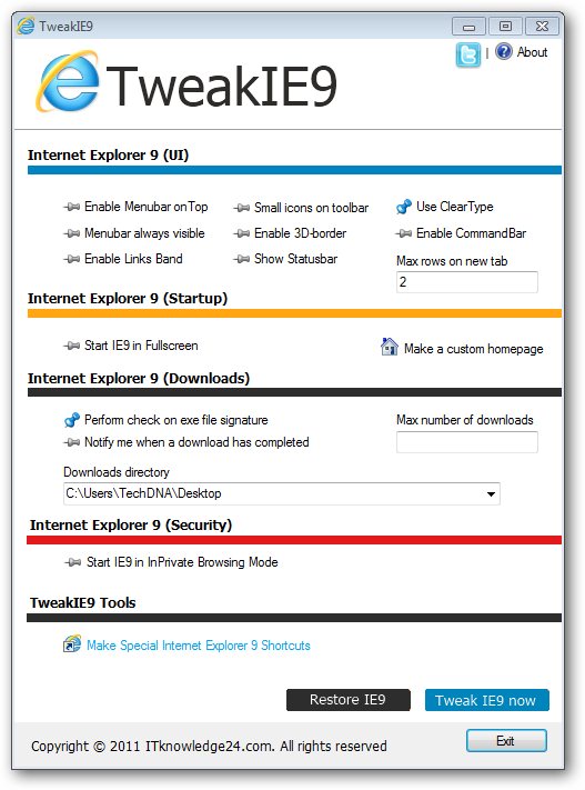 Internet Explorer 9 Tweak