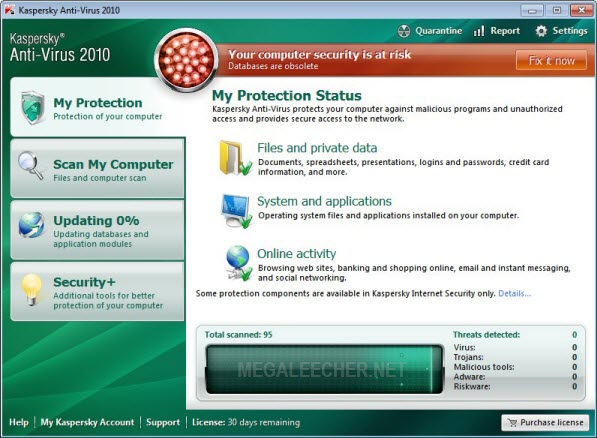Kaspersky Anti Virus 2010 Final UI