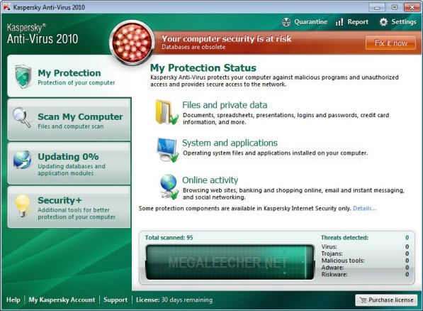 Kaspersky Anti Virus 2010 Final UI