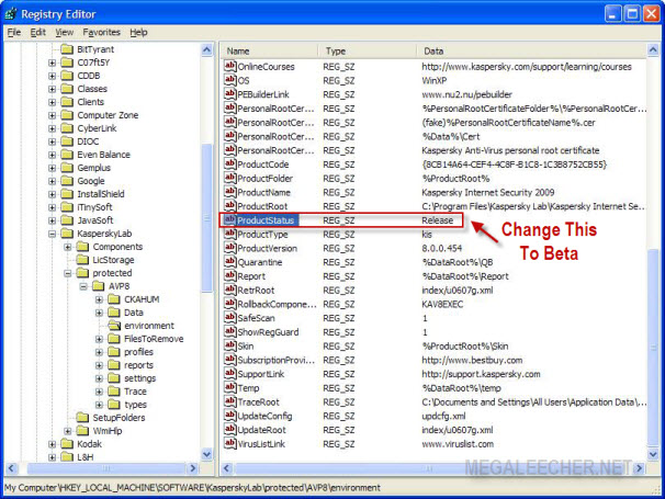 Kaspersky Registry Hack