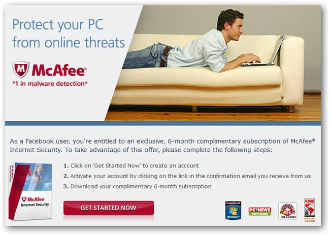 Register Six Months Registration Key For McAfee Internet Security 2011