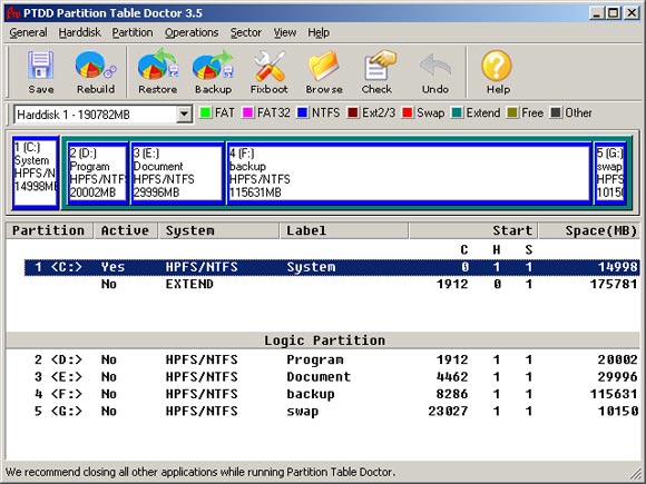 Partition Table Doctor