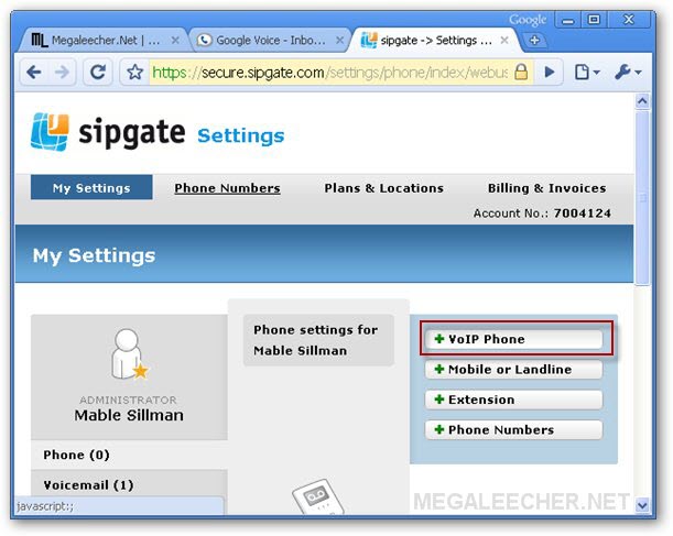Adding VOIP phone