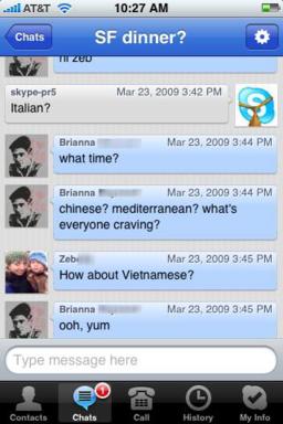 Skype iPhone Chat