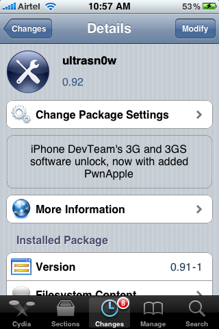 Updating iPhone Carrier Unlock From Cydia