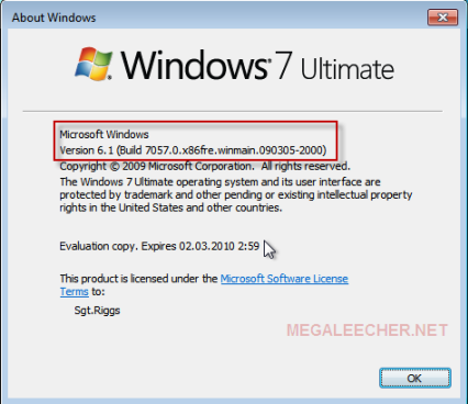 Microsoft Windows 7 Build 7057