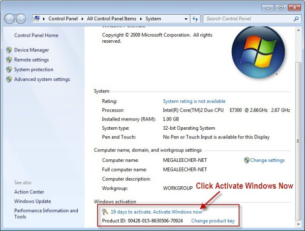 How To Activate Windows 7 | Megaleecher.Net