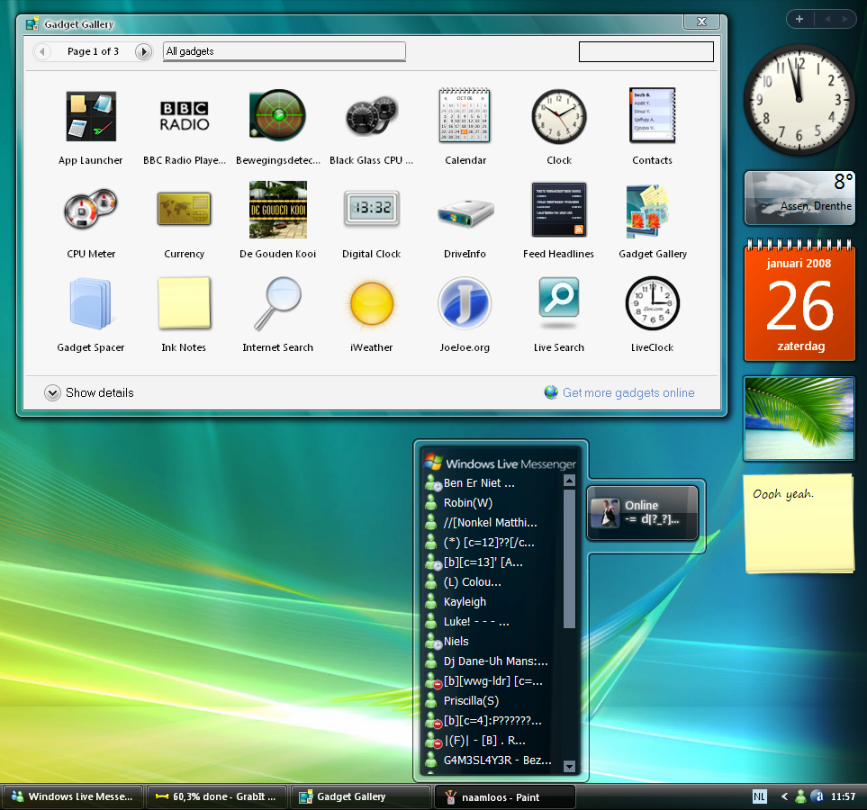 Windows sidebar for windows xp pack by joshoon