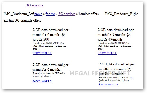 Airtel 3G Pricing