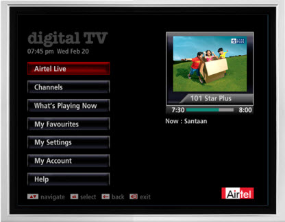 Airtel DTH EPG. Airtel DTH Pricing: As an introductory offer Airtel Digital 