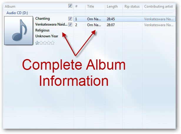 Completed Album Info