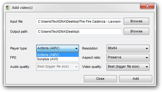 Video Conversion Settings