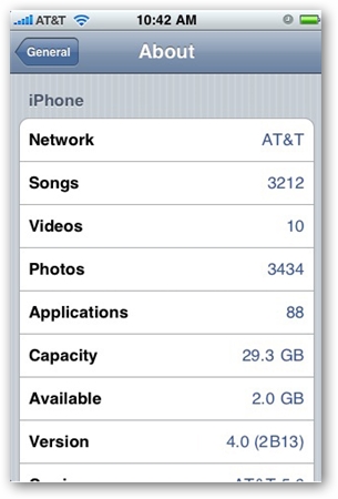 iPhone OS 4.0 Screen