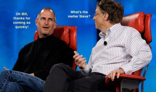 steve jobs and bill gates photo. Bill Gates Telling Steve Jobs