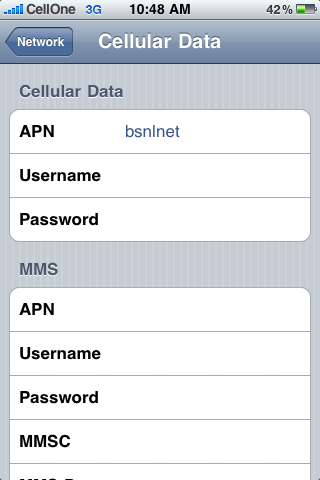 BSNL 3G Configuration SMS