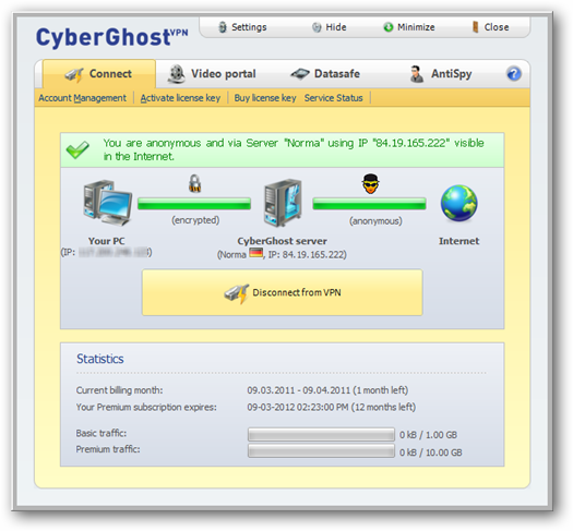CyberGhost VPN Client Application